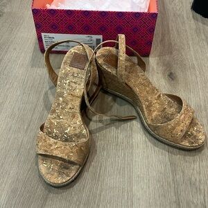Tory Burch Cork espadrille wedge sandal size 9